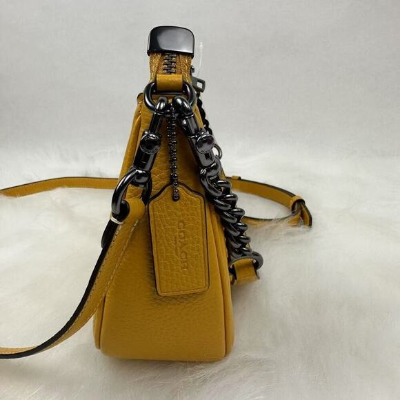 COACH Teri Shoulder/Crossbody Bag In Leather Turmeric Yellow CV934 NWT - Picture 3 of 12